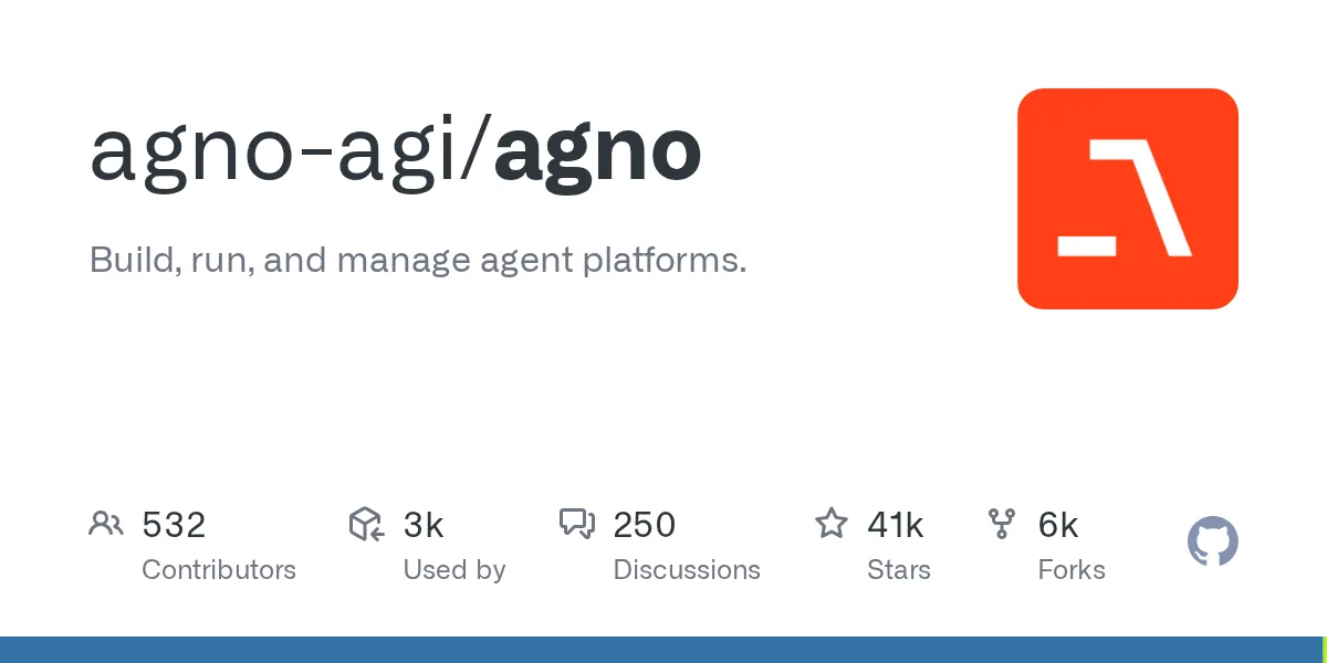 Agno official project interface or overview