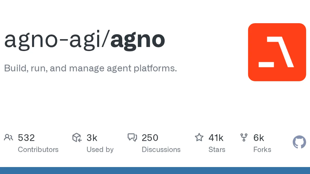 Agno GitHub project preview and development overview
