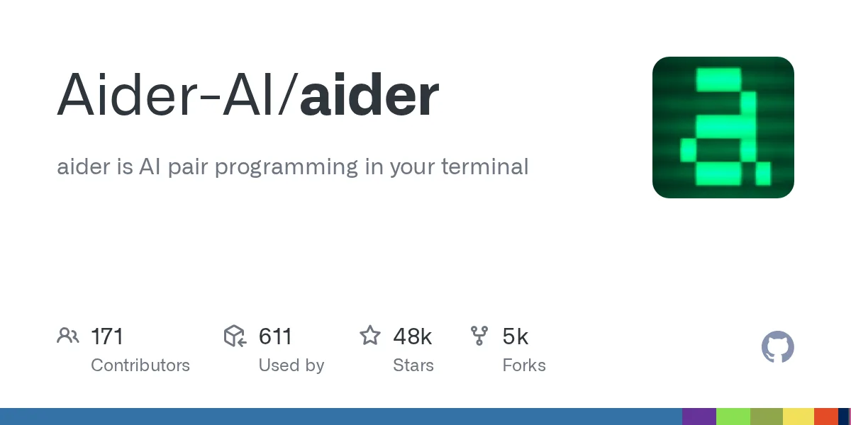 Aider official project interface or overview
