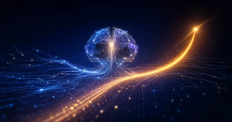 Abstract illustration representing a new frontier AI model release
