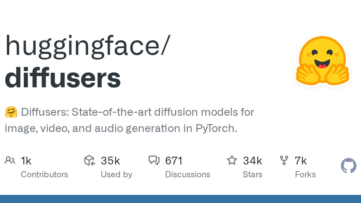 Hugging Face Diffusers GitHub project preview and development overview