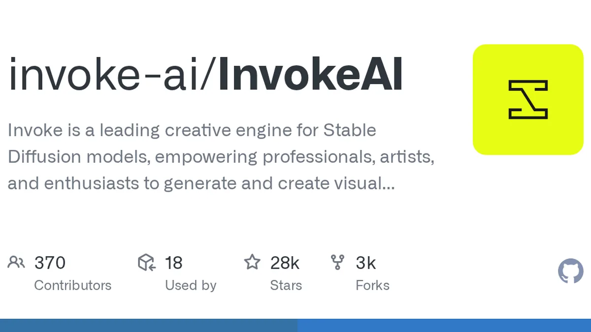 InvokeAI GitHub project preview and development overview