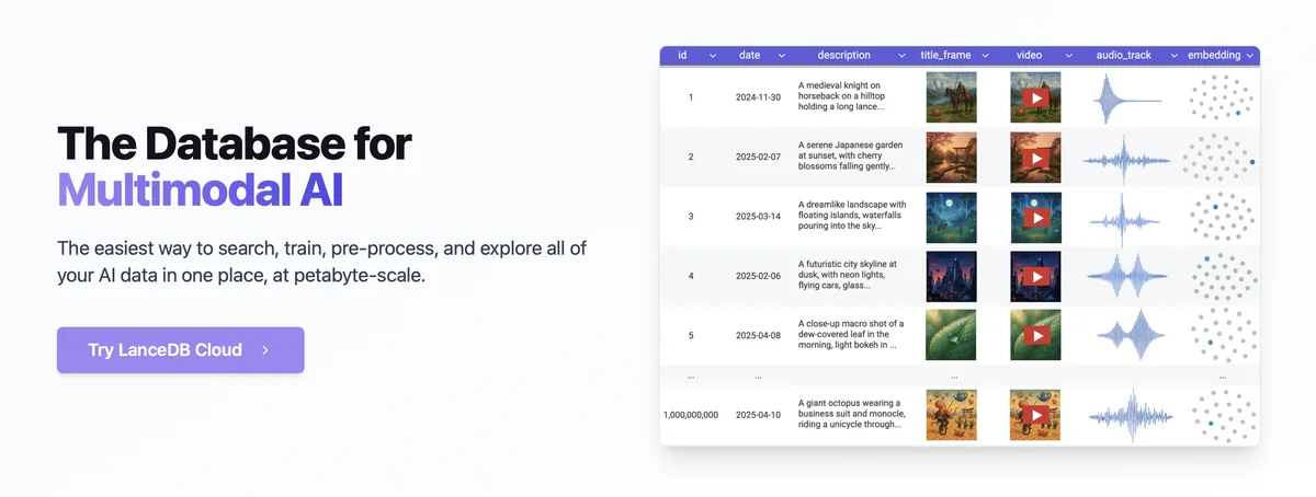 LanceDB multimodal vector database overview