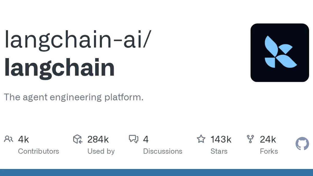 LangChain GitHub project preview and development overview
