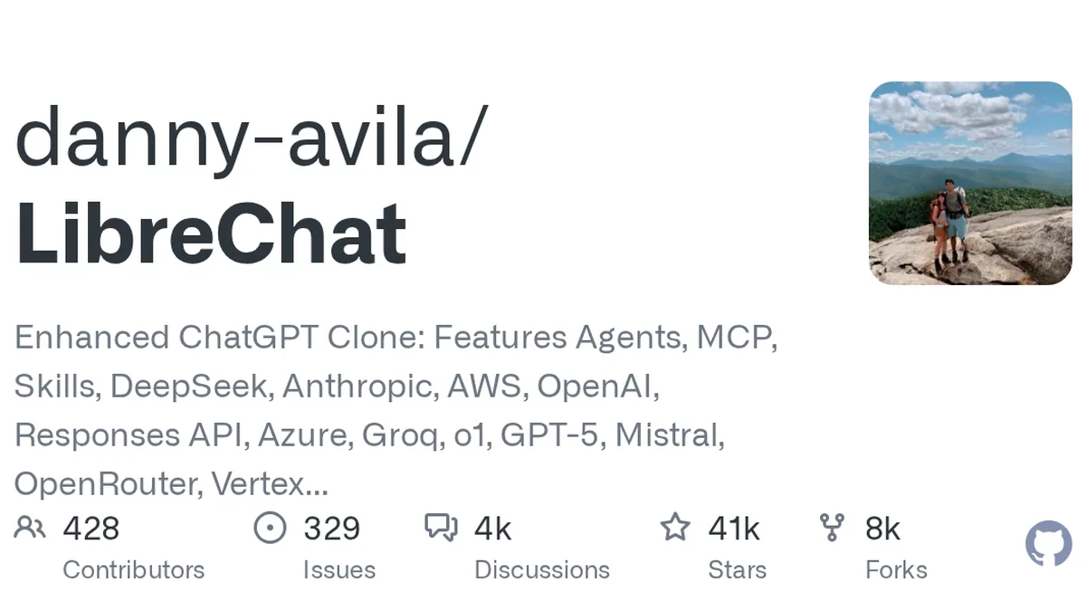 LibreChat GitHub project preview and development overview