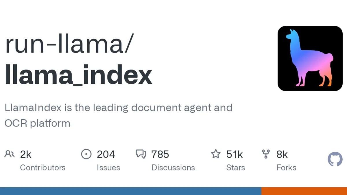 LlamaIndex GitHub project preview and development overview