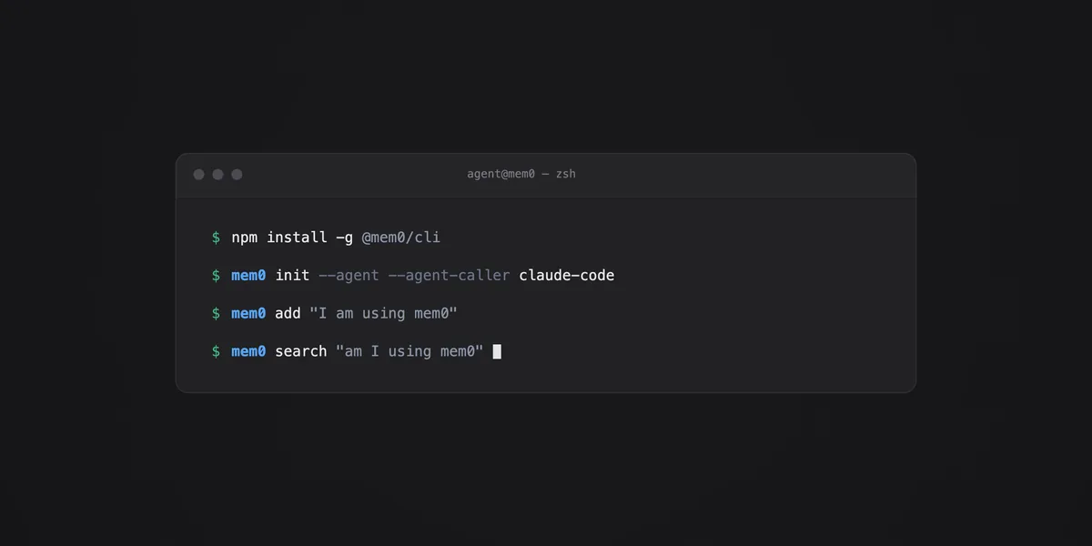 Mem0 command line interface