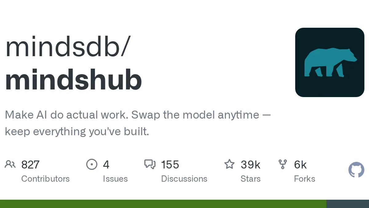 MindsDB / MindsHub GitHub project preview and development overview