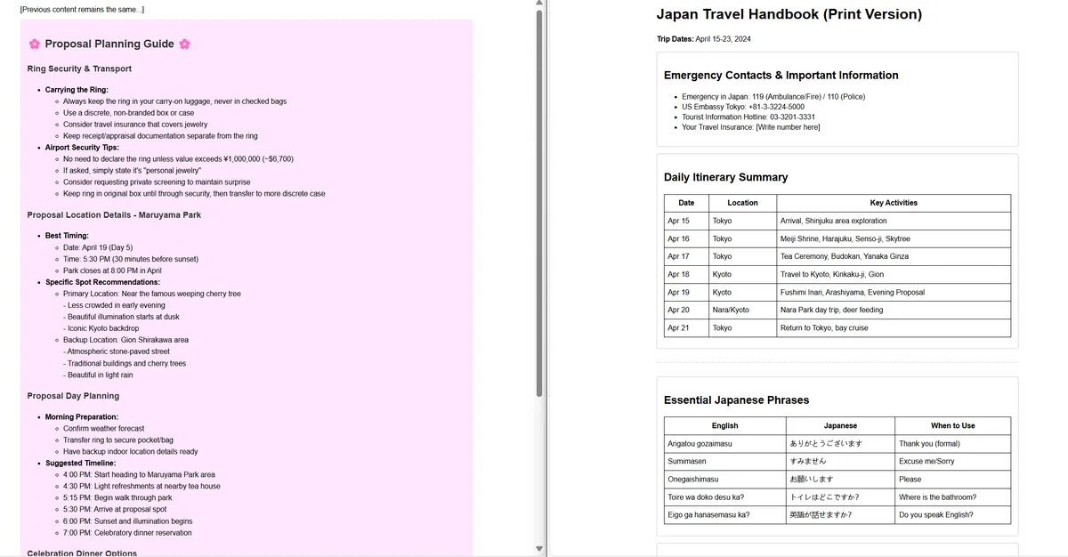 OpenManus Japan travel planning example