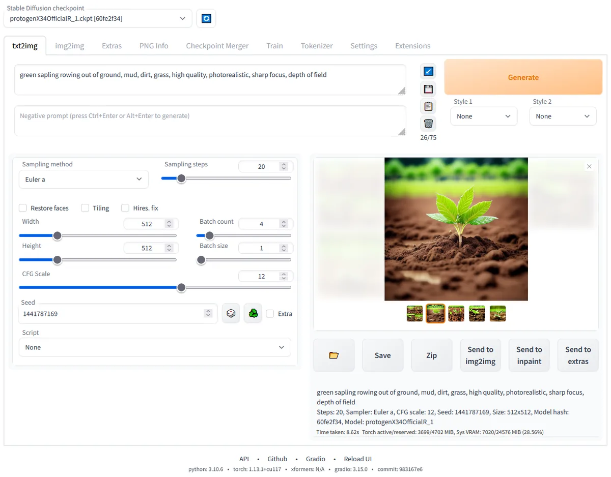 Stable Diffusion WebUI official project interface or overview