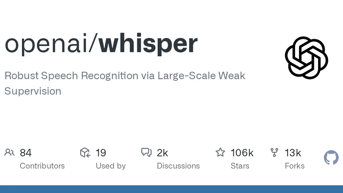 Whisper GitHub project preview and development overview