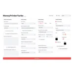 Official MoneyPrinterTurbo WebUI used as the product cover